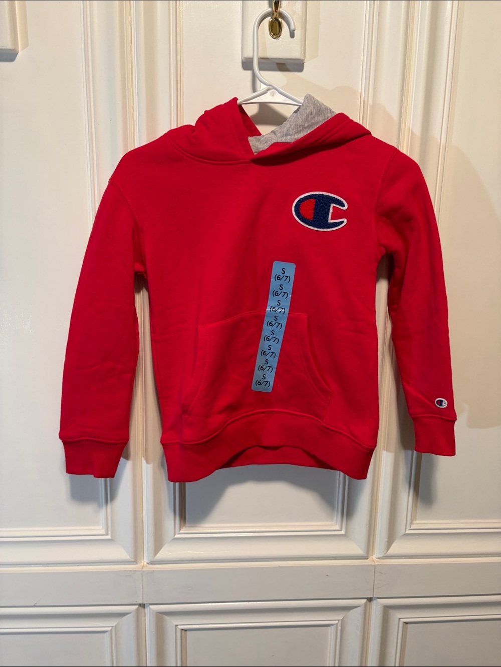 Champion Red Kids Hooded Sweatshirt with Logo